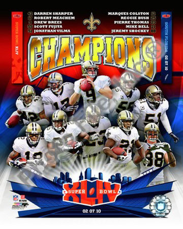 New Orleans Saints Super Bowl XLIV Champions Poster