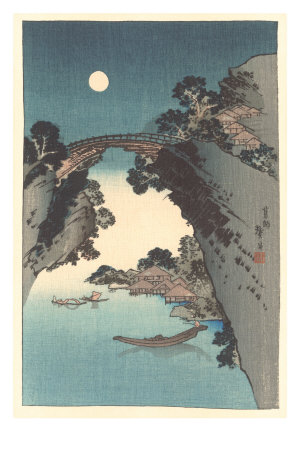 Bridge, Moon and Seaside Village