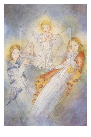 Ethereal Girls with Child in Magic Prism