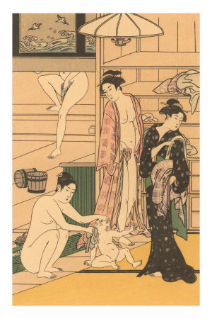 Japanese Woodblock, Public Baths