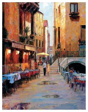 Street Café After Rain Venice