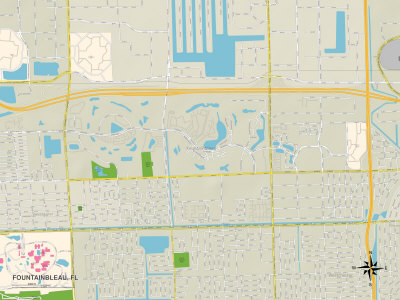 Political Map of Fountainbleau, FL