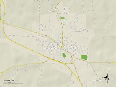 Political Map of Magee, MS