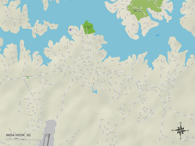 Political Map of India Hook, SC