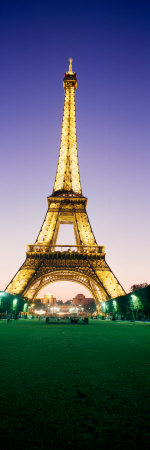 Tower Lit Up at Night, Eiffel Tower, Champ De Mars, Paris, Ile-De-France, France