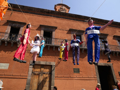 Paper-Mache Figures Ready to Be Exploded on Easter Sunday, Guanajuato, Mexico