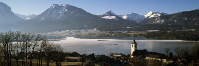 Church in a Village, Wolfgangsee, St. Wolfgang, Salzkammergut, Upper Austria, Austria