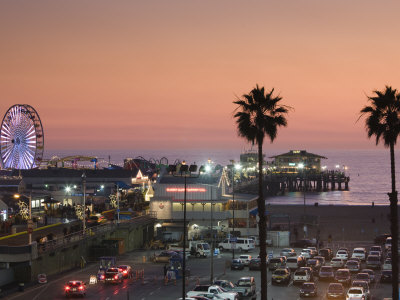 California, Los Angeles, Santa Monica, Santa Monica Pier, Dusk, USA
