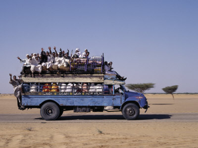 Buy Crowded Bedford Bus Travels Along Main Road from Khartoum to Shendi, Old Market Town on Nile River at AllPosters.com