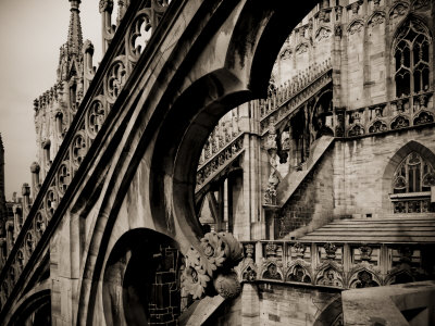Lombardy, Milan, Piazza Duomo, Duomo Cathedral, Roof Detail, Italy