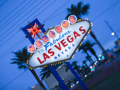 Nevada, Las Vegas, Welcome to Fabulous Las Vegas Sign, Defocussed, USA