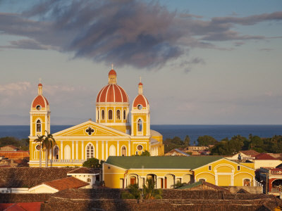 Granada, View of Cathedral De Granada from Iglesia De La Merced, Nicaragua
