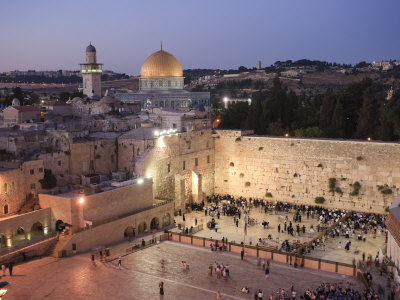 Wailing Wall, Western Wall and Dome of the Rock Mosque, Jerusalem, Israel