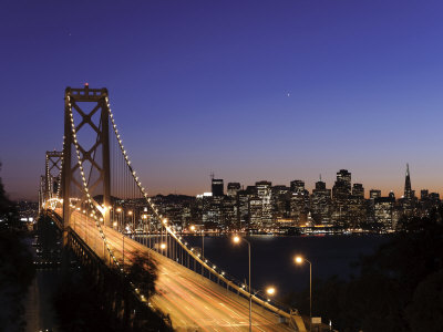 California, San Francisco, Oakland Bay Bridge and City Skyline, USA