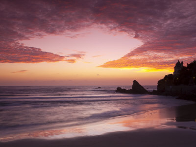 Sunset over Surfers, Biarritz, Pyrenees Atlantiques, Aquitaine, France