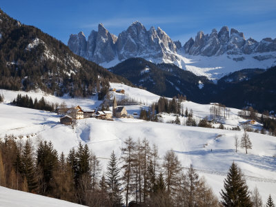 St, Magdalena Village and Church, Dolomites Mountains, Trentino-Alto Adige, South Tirol, Italy