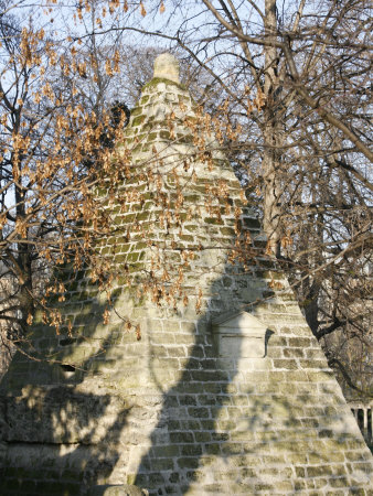 Masonic Symbol of a Pyramid in Parc Monceau, Paris, Ile De France, France, Europe