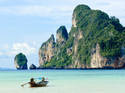 Fishing Boat on Ko Phi Phi Island, Andaman Sea, Thailand, Southeast Asia, Asia
