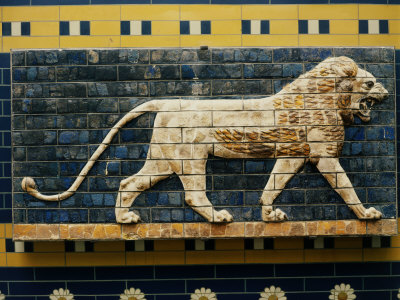 Lion, Glazed Brick Relief, 604-562 BC, Neo-Babylonian