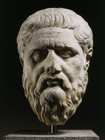 Marble Head of Plato 428-348 BC, Greek philosopher, 350-40 BC