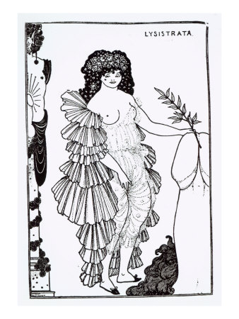 Lysistrata Shielding Her Coynte, Illustration for Lysistrata by Aristophanes