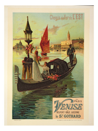 Reproduction of a Poster Advertising the Eastern Railway from Paris to Venice
