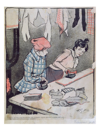 Caricature Depicting Two Washerwomen Gossiping, late 19th century