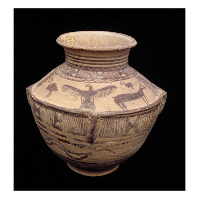 Vessel Depicting an Open-winged Bird of Prey and Other Animals, Fasa Ware, c.2000 BC