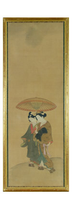 Two Lovers under an Umbrella