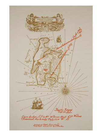 Map of Treasure Island, an illustration from 
