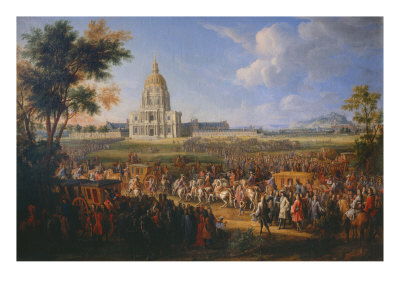 Visit of King Louis XIV at the Hotel Royal des Invalides on July 14, 1701