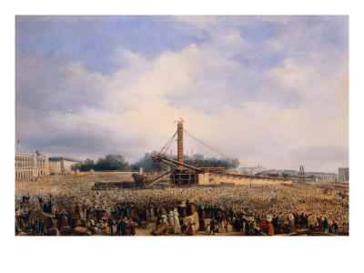 Raising of Obelisk of Luxor in Place de la Concorde on October 25, 1836