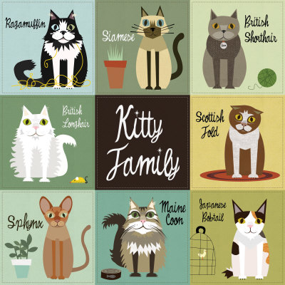 Kitty Family Art Print