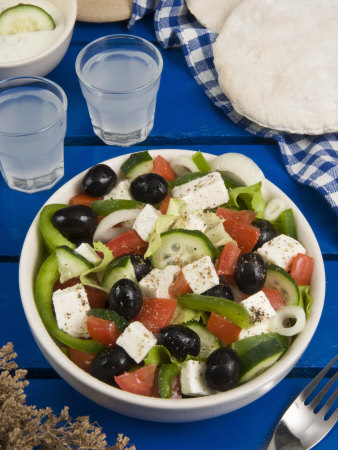 Greek Salad with Feta and Olives, Greek Food, Greece, Europe