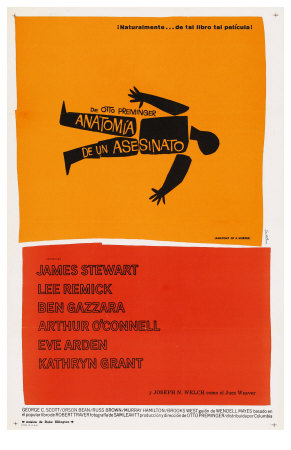 Anatomy of a Murder, Spanish Movie Poster, 1959