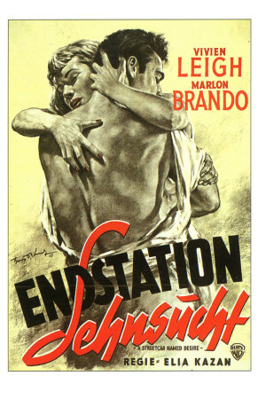 A Streetcar Named Desire, German Movie Poster, 1951