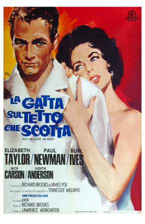 Cat On a Hot Tin Roof, Italian Movie Poster, 1958