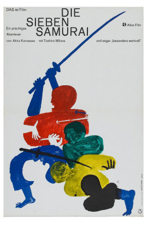 Seven Samurai, German Movie Poster, 1954