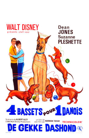 The Ugly Dachshund, Belgian Movie Poster, 1966