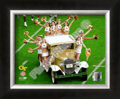 Georgia Tech University Yellow Jacket Cheerleaders ride the Rambling Wreck 2004 Poster