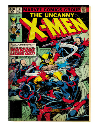 Marvel Comics Retro: The X-Men Comic Book Cover #133, Wolverine Lashes Out (aged)
