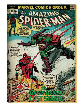 Marvel Comics Retro: The Amazing Spider-Man Comic Book Cover #122, the Green Goblin (aged)