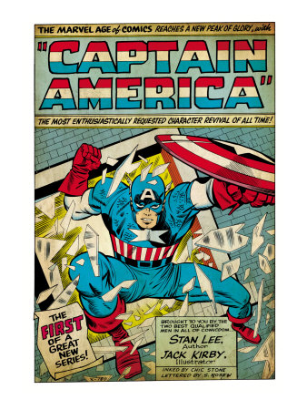 Marvel Comics Retro: Captain America Comic Panel; Smashing through Window (aged)