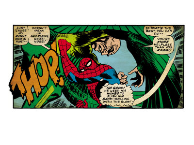 Marvel Comics Retro: The Amazing Spider-Man Comic Panel, the Vulture, Thop! (aged)