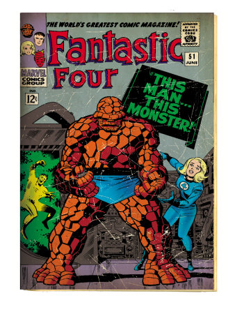 Marvel Comics Retro: Fantastic Four Family Comic Book Cover #51 (aged)