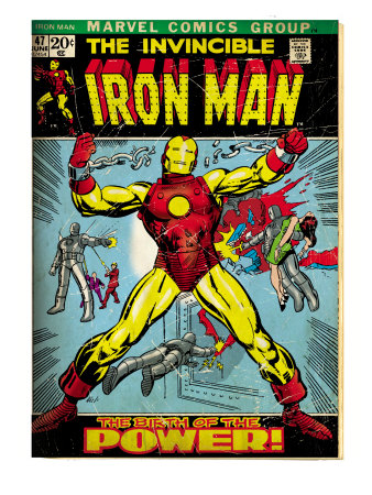 Marvel Comics Retro: The Invincible Iron Man Comic Book Cover #47, Breaking Through Chains (aged)