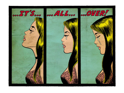Buy Marvel Comics Retro: Love Comic Panel, Crying, It's All Over! (aged) at AllPosters.com