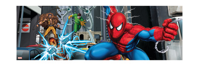 Spider-Man, Kraven the Hunter, Shocker, and Doctor Octopus Fighting in the City