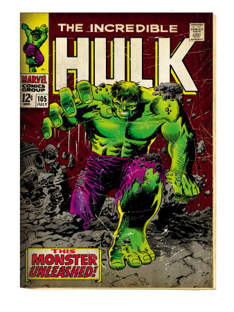 Marvel Comics Retro: The Incredible Hulk Comic Book Cover #105 (aged)