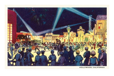 Searchlights on Movie Set, Hollywood, California